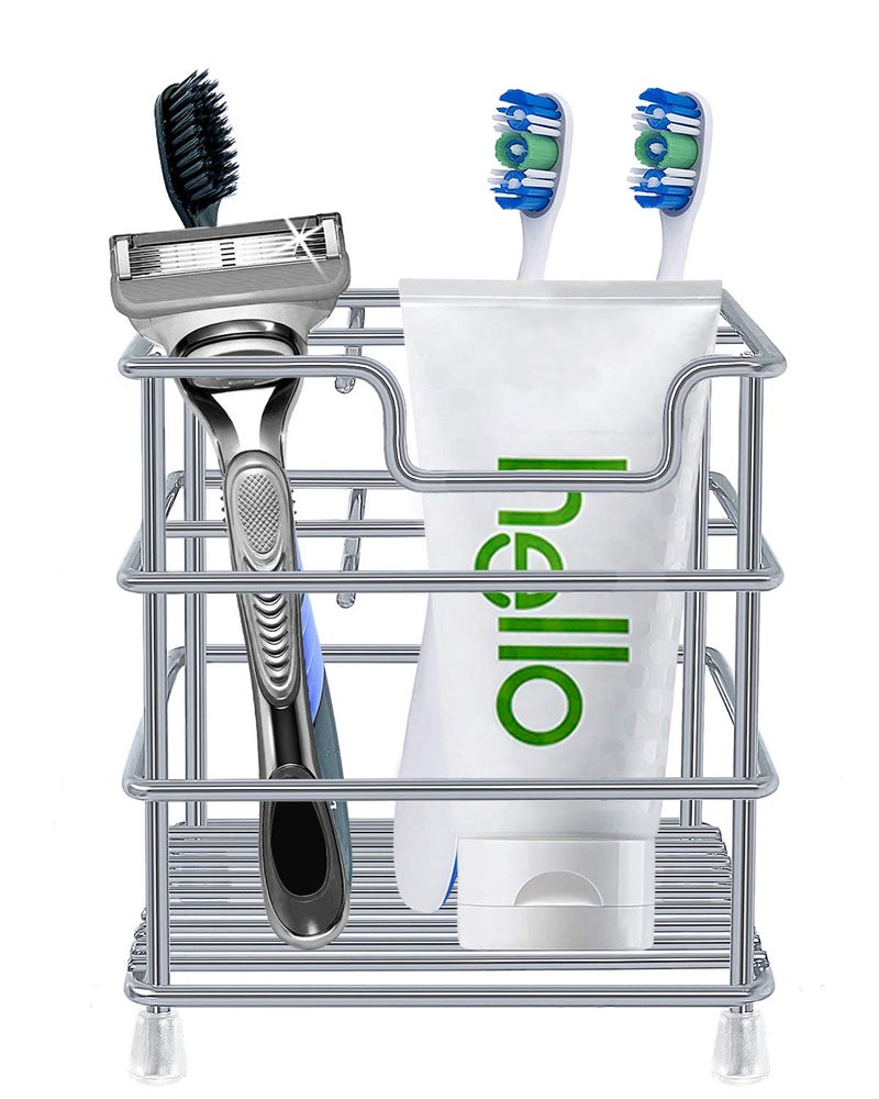 HYRIXDIRECT Toothbrush Holders for Bathrooms Stainless Steel Rustproof Toothbrush and Toothpaste Holder Organizer Tooth Brush Storage Stand - Image 2